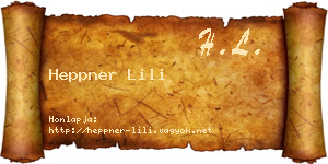 Heppner Lili névjegykártya